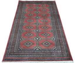 4x6 Pink Color Bokhara Rug - 1.20x1.85 Bedroom Luxury Area Turkish Fine Quality Afghan - thumbnail 1