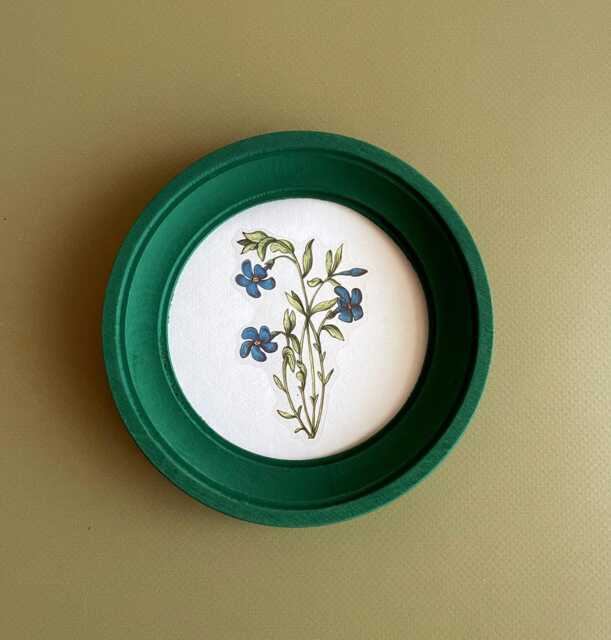 Green Wooden Frame, Round Frame, Circular Frame, Wall Circular Frame, Vintage Frame, Natural Picture Frames - image 1