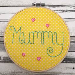 Mummy Embroidery Hoop Wall Art, Mother's Day Gift, Embroidered Decoration - thumbnail 2
