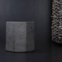 Mens Concrete Pen Holder, Charcoal Office Organizer, Brutalist Pencil Cup, Desk Decor - Eightpluse Studio - thumbnail 2