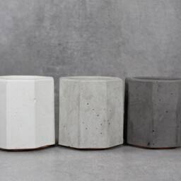 Mens Concrete Pen Holder, Charcoal Office Organizer, Brutalist Pencil Cup, Desk Decor - Eightpluse Studio - thumbnail 3