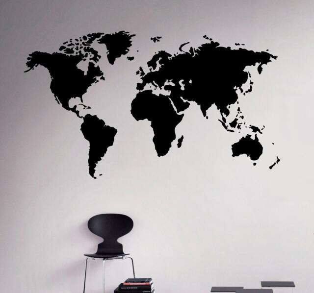 World Map Wall Vinyl Decal Globe Planet Earth Sticker Home Interior School Living Room Decor Classroom Custom Stickers 2(Wdm - image 1
