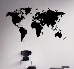 World Map Wall Vinyl Decal Globe Planet Earth Sticker Home Interior School Living Room Decor Classroom Custom Stickers 2(Wdm - thumbnail 1