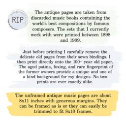 Music Is What Feelings Sound Like Quote Printed Antique Sheet Music, Art Print, Wall Decor, Art, Gift For Musician, Teacher - thumbnail 2