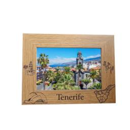 Tenerife Skyline Personalised Wooden Photo Frame Spain Travel Holiday Memories Keepsake Gift - thumbnail 1