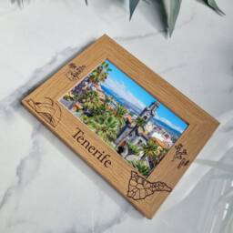 Tenerife Skyline Personalised Wooden Photo Frame Spain Travel Holiday Memories Keepsake Gift - thumbnail 2