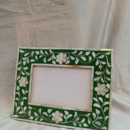 Handmade Green Mother Of Pearl Inlay Photo Frame - 6x4 & 7x5, 8x10 Inch - thumbnail 3