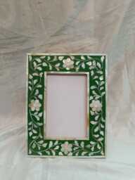Handmade Green Mother Of Pearl Inlay Photo Frame - 6x4 & 7x5, 8x10 Inch - thumbnail 1