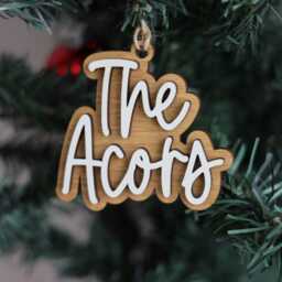 Personalized Family Ornament, Christmas Ornaments 2024, Initial Ornament, Last Name Boho Minimalist Shiplap - thumbnail 3