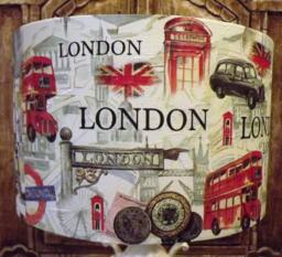 London Taxi Lampshade Shabby Chic Lamp Shade, Vintage, Underground, Bus, Scrapbooking Free Gift - thumbnail 1