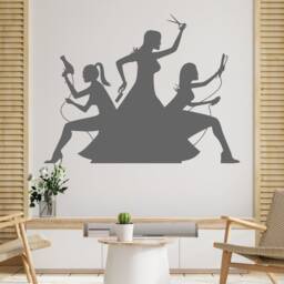 Hair Salon Vinyl Wall Decal Stylist Tools, Barber Shop Decor 044Re - thumbnail 2