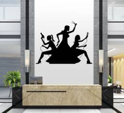 Hair Salon Vinyl Wall Decal Stylist Tools, Barber Shop Decor 044Re - thumbnail 1