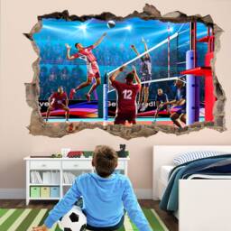 Volleyball Players Sports Wall Decal Sticker Mural Poster Print Art Kids Bedroom Home Decor Gd8