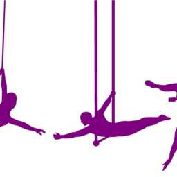 Trapeze Wall Decal, Circus Art, Acrobat Decor, Gymnast Silhouette Sticker, Aerial Performer Design, Flying Carnival Decals - thumbnail 2