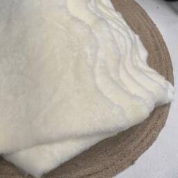 Ivory Sheepskin, Short Wool Shearling, White Upholstery Fabric, Sheepskin Projects, Amazing Gift - thumbnail 2