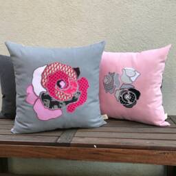 Rose Pillow, Floral Cushion - thumbnail 4