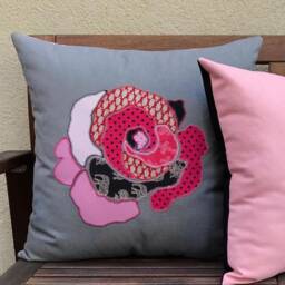 Rose Pillow, Floral Cushion - thumbnail 1