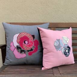 Rose Pillow, Floral Cushion - thumbnail 3
