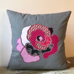 Rose Pillow, Floral Cushion - thumbnail 2