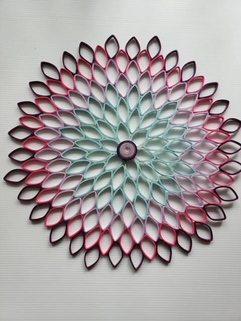 Handmade Dahlia Wall Art Geometric Ombr?? Paper Flower Decor - image 1