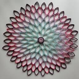 Handmade Dahlia Wall Art Geometric Ombr?? Paper Flower Decor - thumbnail 3