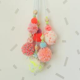 Pompons Bouquet Wall Hanging, Handmade Colorful Decor, Nursery Kids Decor - thumbnail 2