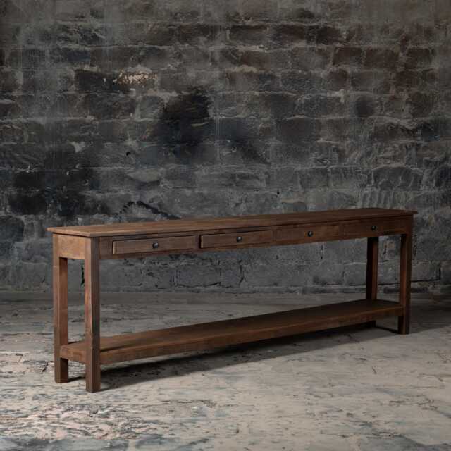 Rustic Reclaimed Wood Console Table Farmhouse Entryway Table With Drawers - image 1