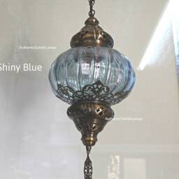 Shiny Blue Hanging Lamp, Hanging Light, Morocco Light, Morocco Lighting, Turkish Light, Morocco Lamp, Morocco Pendant, Morocco Lantern, Turkey Lamp - thumbnail 3