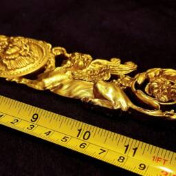 Large Gilt Gold Or White French Empire Style Sphinx Griffin Decorative Wall Furniture Moulding Pediment Plastic Decoration - thumbnail 3