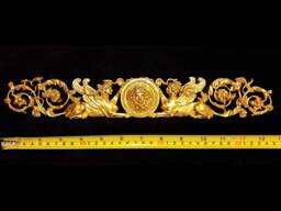 Large Gilt Gold Or White French Empire Style Sphinx Griffin Decorative Wall Furniture Moulding Pediment Plastic Decoration - thumbnail 1