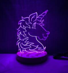 Unicorn Night Light, Personalised, Kids Bedroom Decor, Bedside Table Lamp, Children's Lights, Pink Unicorn, Gift, Desk Light