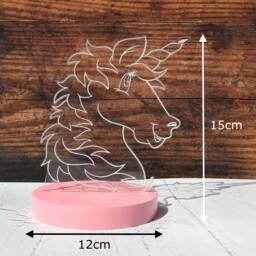 Unicorn Night Light, Personalised, Kids Bedroom Decor, Bedside Table Lamp, Children's Lights, Pink Unicorn, Gift, Desk Light - thumbnail 2