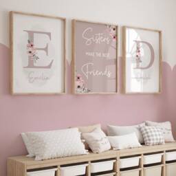Sisters Make The Best Friends, Girls Bedroom Prints, Girls Prints, Sister Prints Pink Decor, Rainbow, Sisters, Girls Decor, Sister Bedroom - thumbnail 3