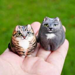 Personalized Ceramic Cat Figurine Custom Pet Memorial - thumbnail 4
