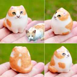 Personalized Ceramic Cat Figurine Custom Pet Memorial - thumbnail 2