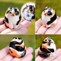 Personalized Ceramic Cat Figurine Custom Pet Memorial - thumbnail 3