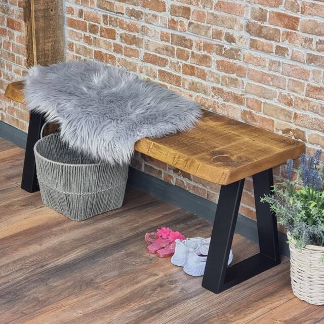 Lincoln-Live Edge Shoe Bench, Hallway Console Wooden Bench Seat With Storage - image 1