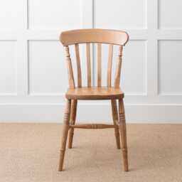 Farmhouse Solid Beech Slatback Dining Chair, Wooden Kitchen Available in Natural Or Stained Finishes - thumbnail 1