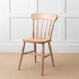 Farmhouse Solid Beech Slatback Dining Chair, Wooden Kitchen Available in Natural Or Stained Finishes - thumbnail 2
