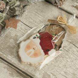Santa Face Hanging Ornament, Claus Tree Or Wall Rustic Decorations, Christmas Gift Favors, Napkin Rings - thumbnail 3