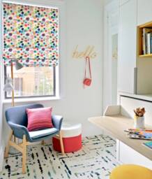 Watercolor Blobs Flat Roman Shade Custom Window Treatment - thumbnail 1