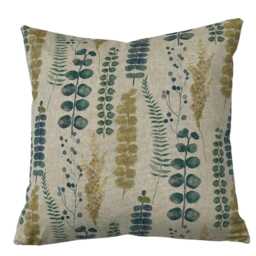 Botanical Print Cushion Cover Boho Farmhouse Decor, Handmade in UK - thumbnail 2