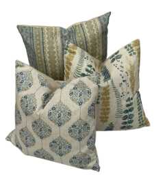 Botanical Print Cushion Cover Boho Farmhouse Decor, Handmade in UK - thumbnail 1