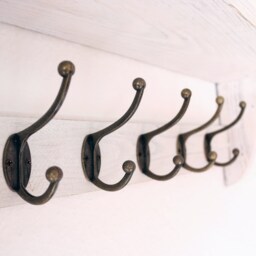 Rustic Wardrobe, Vintage Hook Rail Made From Recycled Euro Pallets, Reclaimed Wood Pallet Furniture, French Country Style, Wood, Shabby Chic, White - thumbnail 3