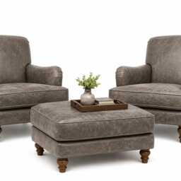 Howie Handmade Leather Armchair - Vintage Tan Accent Chair, UK Made Furniture - thumbnail 2