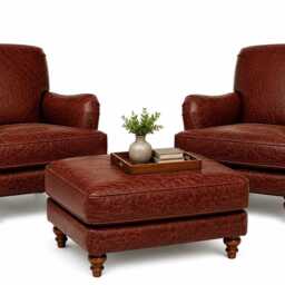 Howie Handmade Leather Armchair - Vintage Tan Accent Chair, UK Made Furniture - thumbnail 3