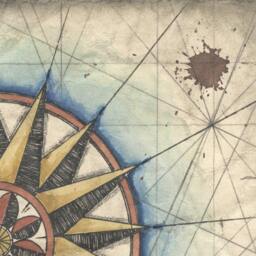 Compass Rose Art Print 8x10+ , - Nautical Old Maps & Prints Gulf Of Mexico Coast Map Blue - thumbnail 2