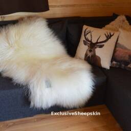 Icelandic White Genuine Sheepskin Lambskin Sheep Skin Rug Pelt Long Wool S-xxxl - thumbnail 3