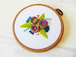 Rainbow Embroidery Hoop, Floral Embroidery, Wall Hanging, Unique Gifts For Women, Friendship Gift, Flower Art - thumbnail 1