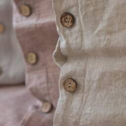 Linen Pillow Case With Button Closure Edge in A Rose Brown Color Stone Washed Soft Flax Queen King Standard Linen Bedding - thumbnail 3